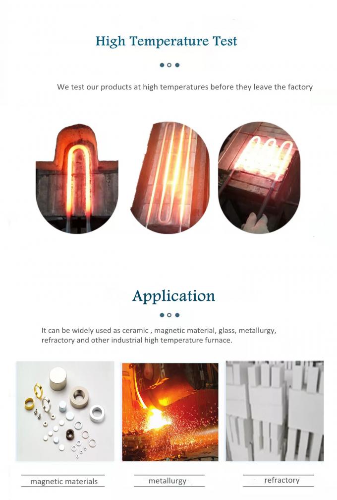 1800c U Tipo Mosi2 Disilícido de molibdeno elemento de calefacción para horno eléctrico 0