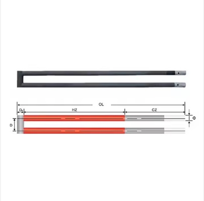 Tipo U Resistencia a altas temperaturas Sic Bar Sic Elementos de calefacción eléctricos